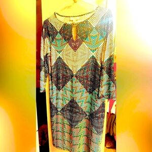 Women’s Dana Buchman, geometric print dress